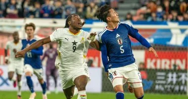 اليابان ضد غانا.. الساموراي يفوز بثنائية وديا وإصابة مروعة.. فيديو